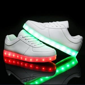 NEVER WORN!! White led sneakers!! For Men or Women-